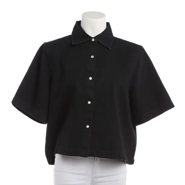 Camicetta, in Nero, Cotone, Chiuso