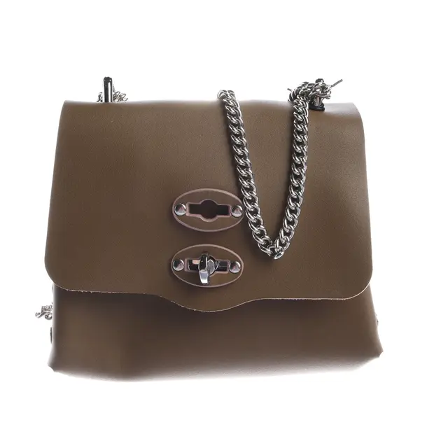 Abendtasche, in Dunkelbraun, Leder, Zanelato