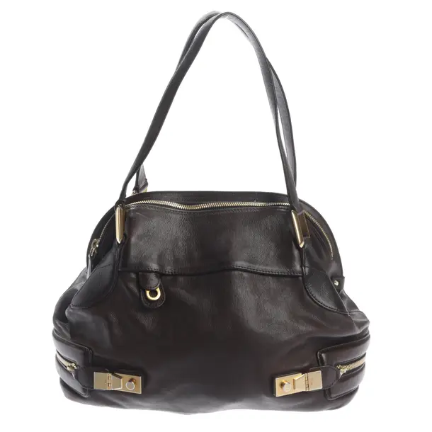 Schultertasche, in Dunkelbraun, Leder, Chloé