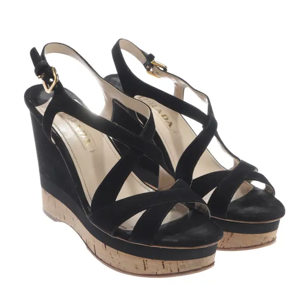 Heeled Sandals, in Black, Prada