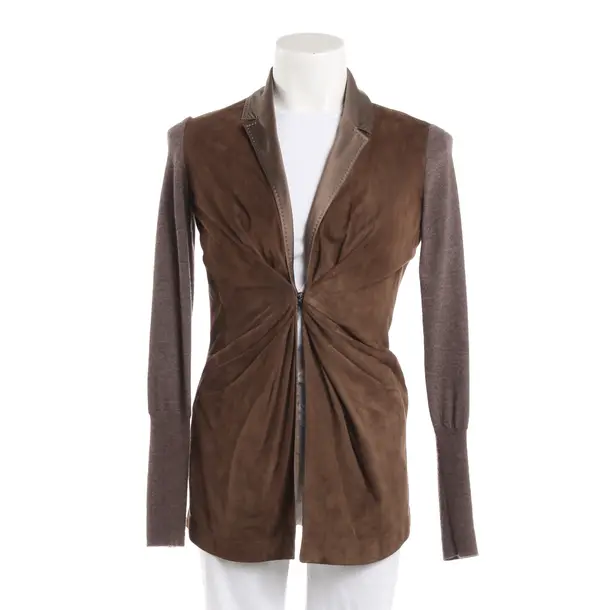 LeatherJacket, in Brown, Leather, Brunello Cucinelli