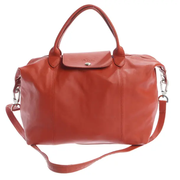 Handbag, in Dark Orange, Leather, Longchamp