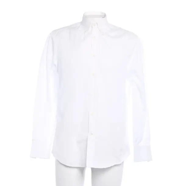Shirt, in White, Cotton, Brunello Cucinelli