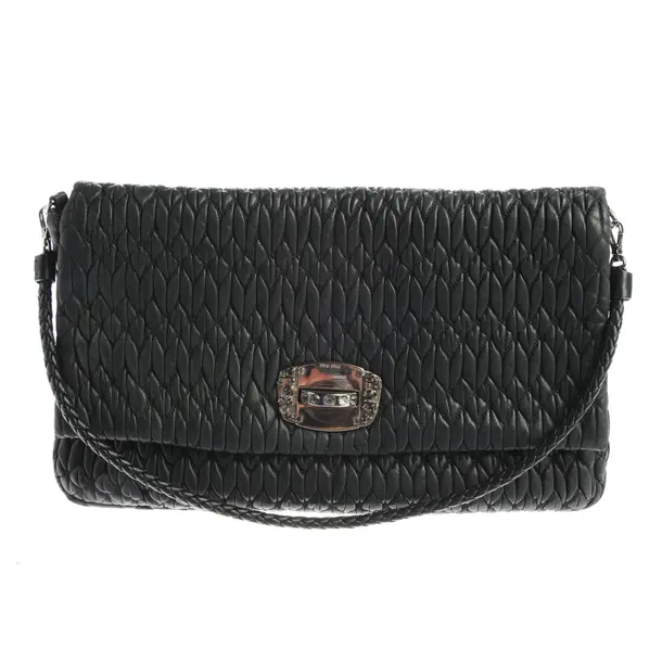Evening Bag, in Black, Leather, Miu Miu