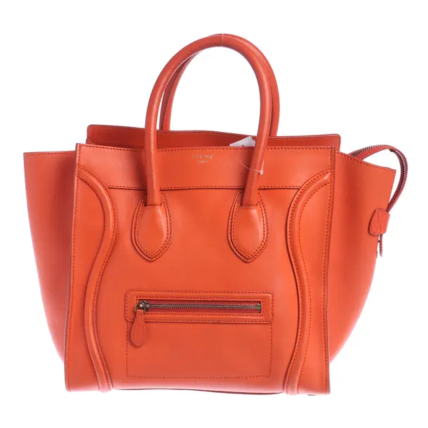 Handtasche, in Dunkelorange, Leder, Céline