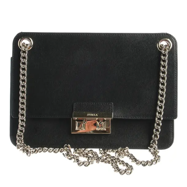 Schultertasche, in Schwarz, Leder, Furla