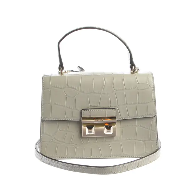 Schultertasche, in Grau, Leder, Furla