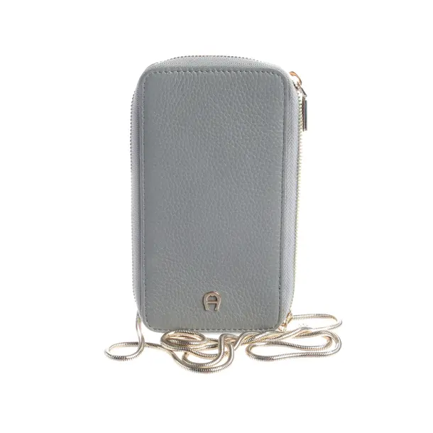 Phone Case on Chain, in Blue, Leather, Aigner