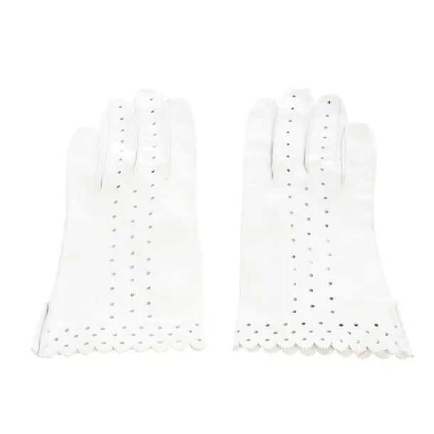 Gloves, in White, Leather, Roeckl