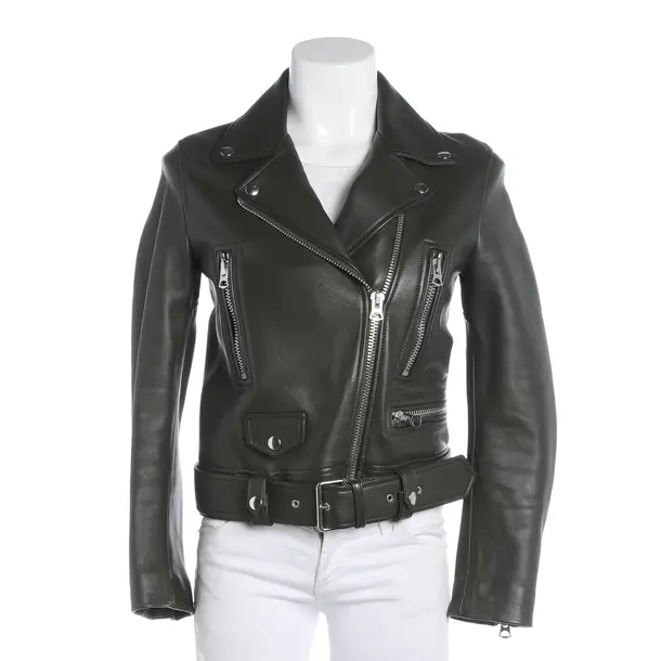 Lederjacke, in Dunkelgrau, Leder, Acne Studios