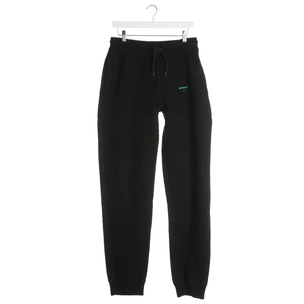 Hose, in Schwarz, Baumwolle, Off-White