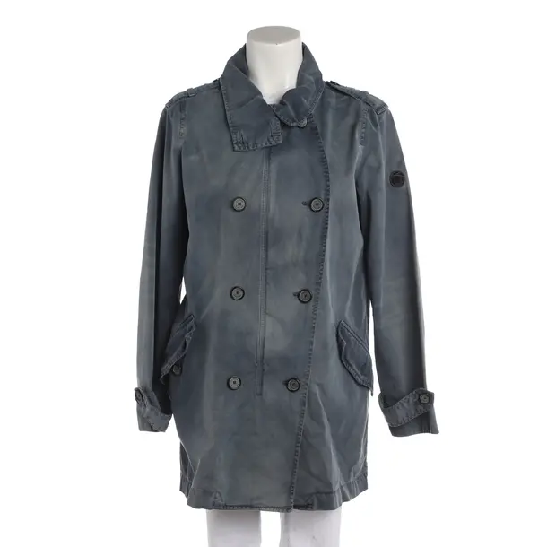 Mid-Season Jacket, in Blue, Cotton, Closed