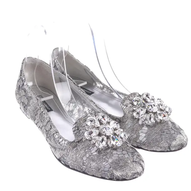 Ballerinas, in Silber, Dolce & Gabbana