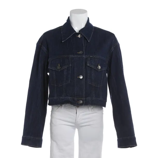 Summer Jacket, in Navy, Cotton, Closed