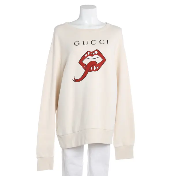 Sweatshirt, in Cream, Baumwolle, Gucci