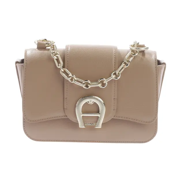 Schultertasche, in Hellbraun, Leder, Aigner