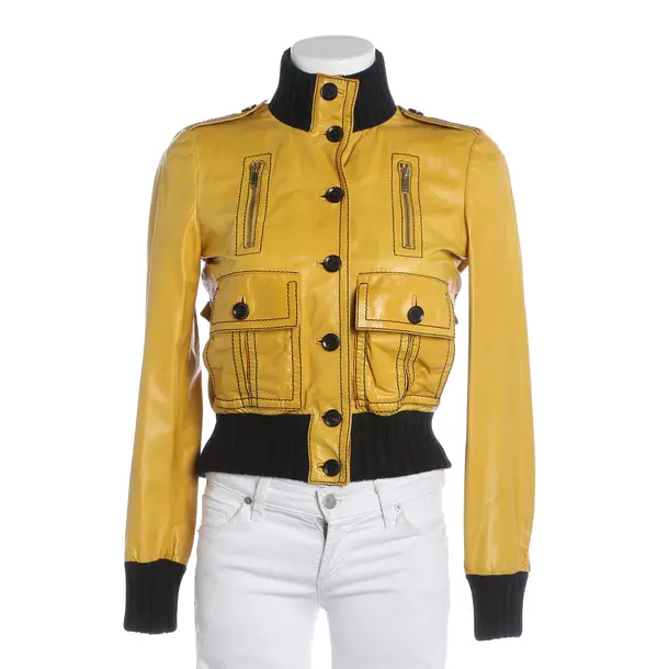 LeatherJacket, in Mustard Yellow, Leather, Gucci