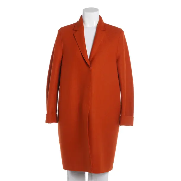 Mid-Season Coat, in Dark Orange, Wool, Harris Wharf London