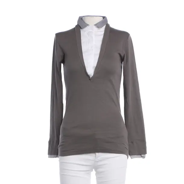 Long Sleeve Shirt, in Gray, Cotton, Brunello Cucinelli