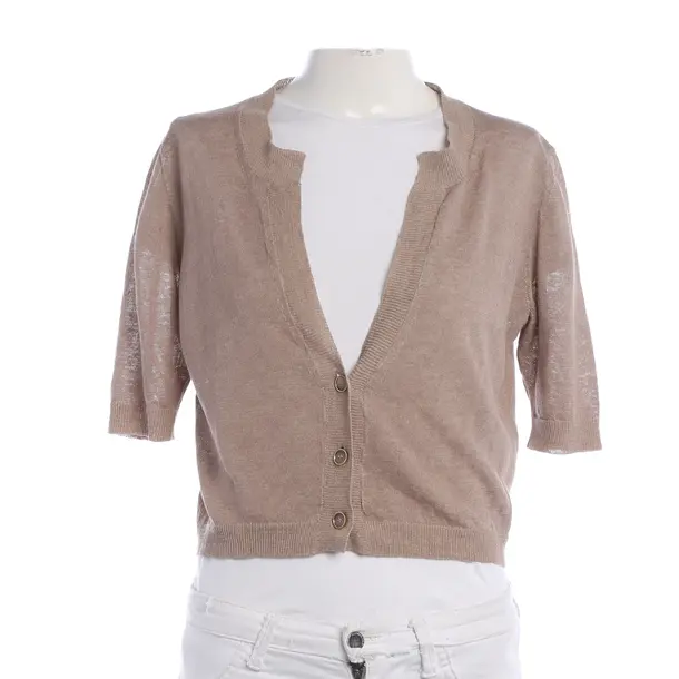 Cardigan, in Camel, Linen, Fabiana Filippi
