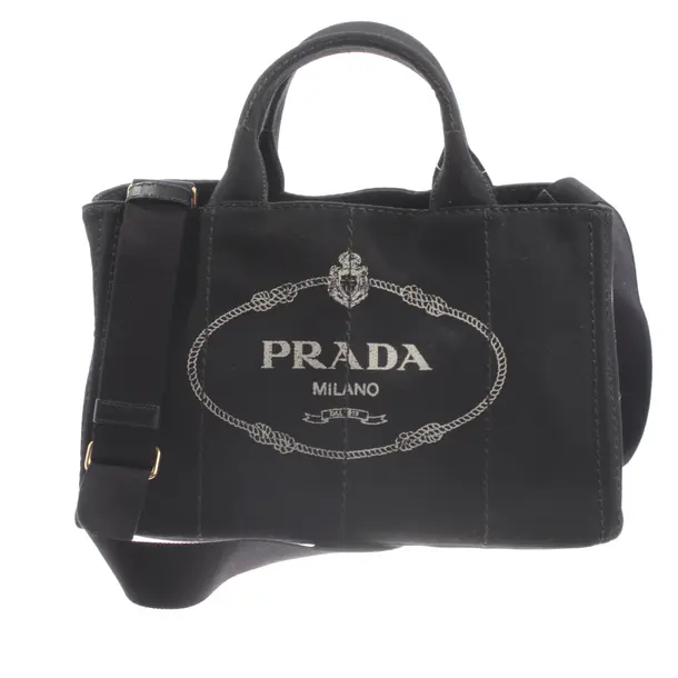 Handtasche, in Schwarz, Baumwolle, Prada