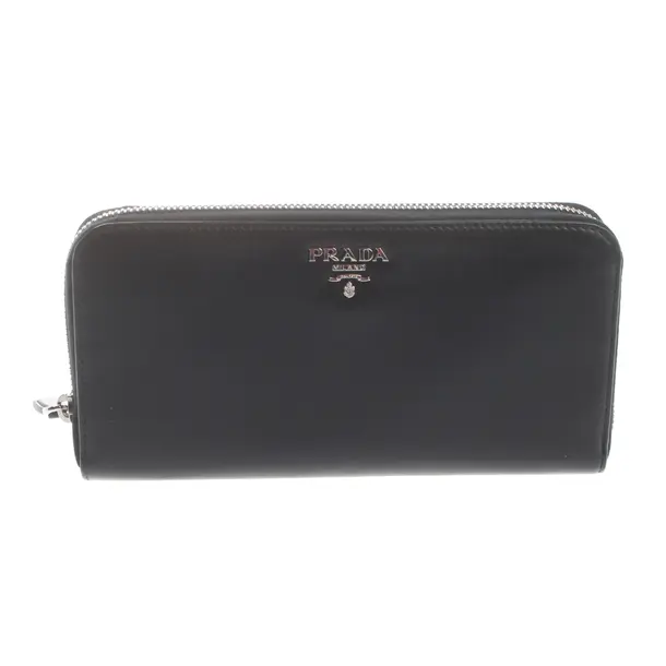 Wallet, in Black, Leather, Prada