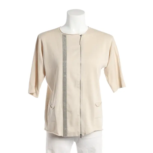 Cardigan, in Beige, Silk, Fabiana Filippi