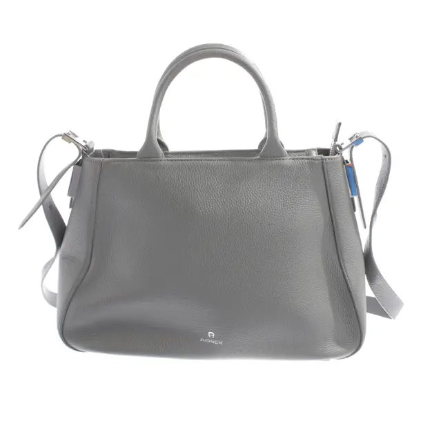 Handtasche, in Grau, Leder, Aigner