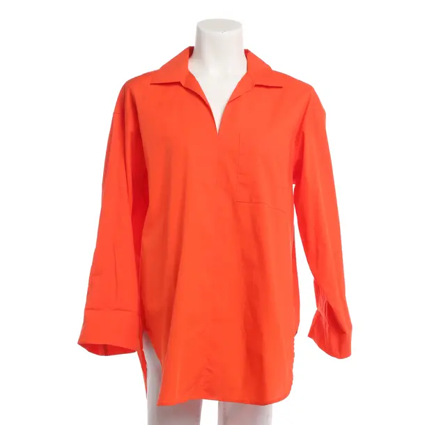 Blouse, in Red, Cotton, Closed
