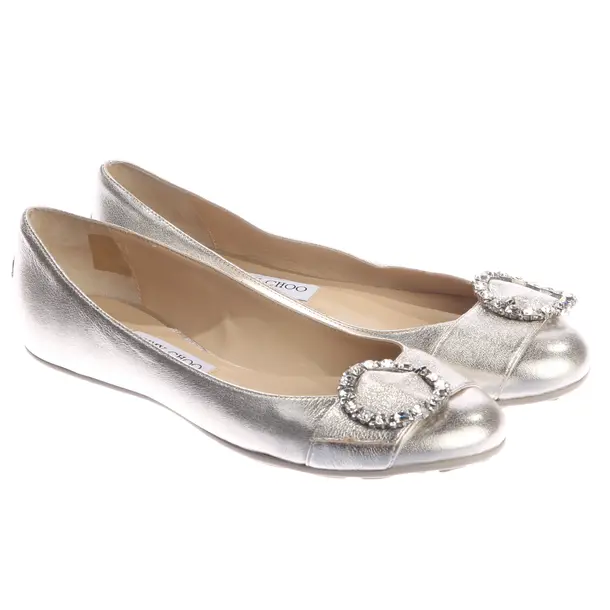 Ballerinas, in Silber, Jimmy Choo