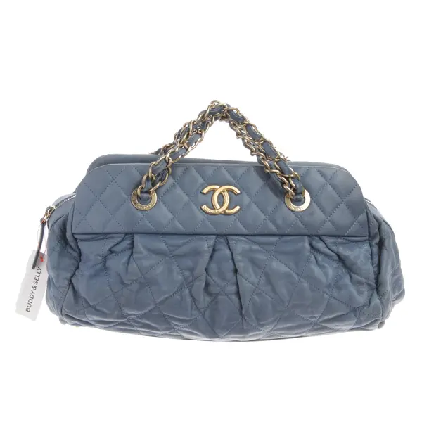 Handbag, in Light Blue, Leather, Chanel