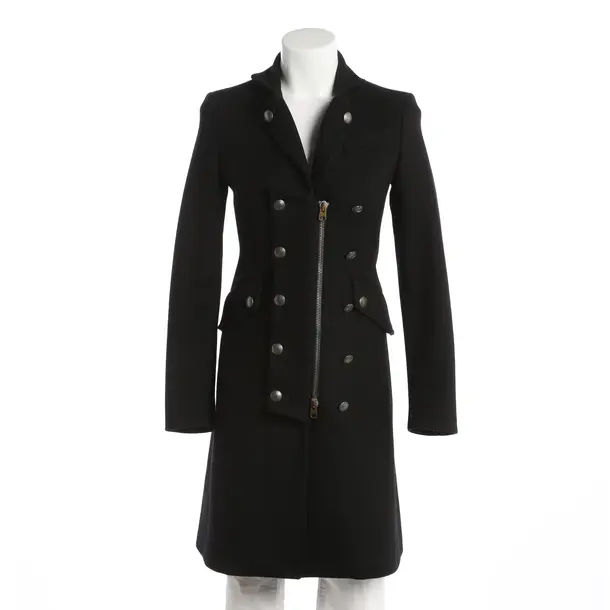 Mid-Season Coat, in Black, Wool, Dondup