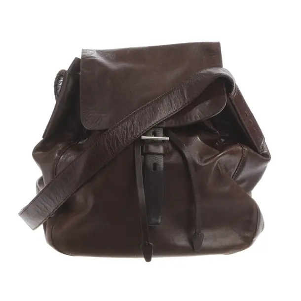 Shoulder Bag, in Dark Brown, Leather, Prada