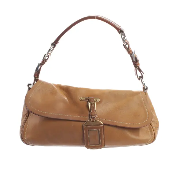 Shoulder Bag, in Light Brown, Leather, Prada