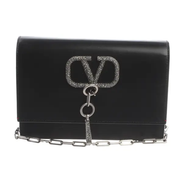 Evening Bag, in Black, Leather, Valentino