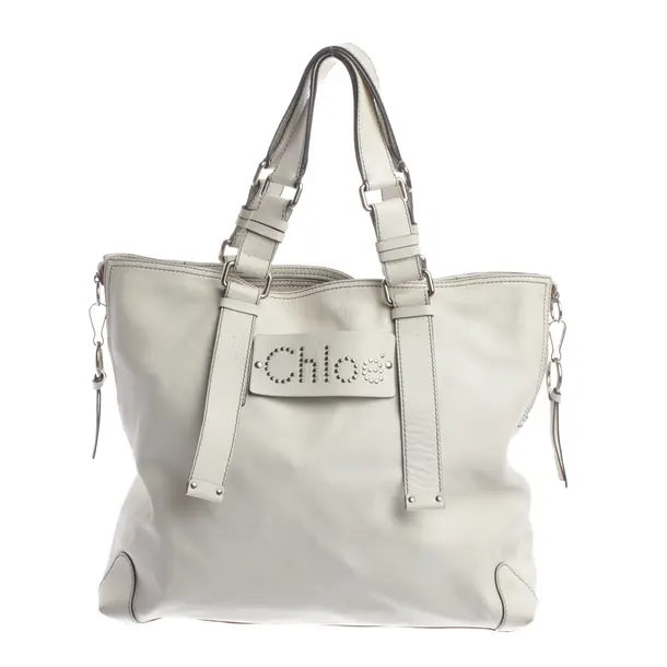 Shopper Bag, in Beige, Leather, Chloé