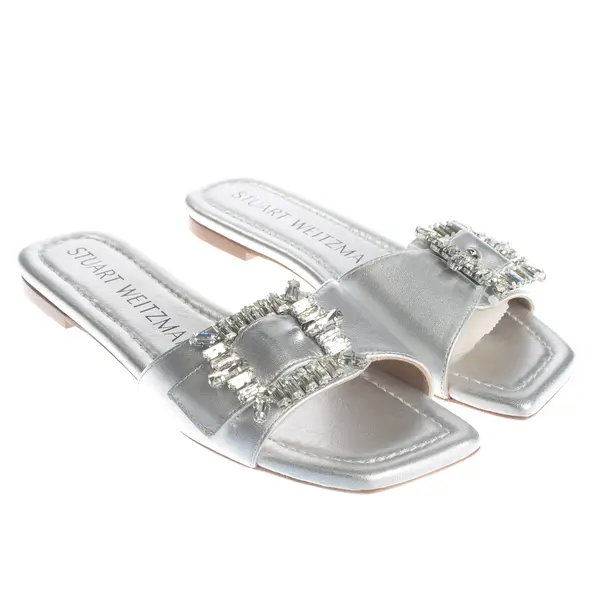 Sandals, in Silver, Stuart Weitzman