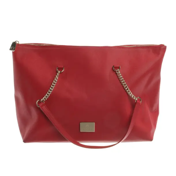 Schultertasche, in Rot, Leder, Aigner