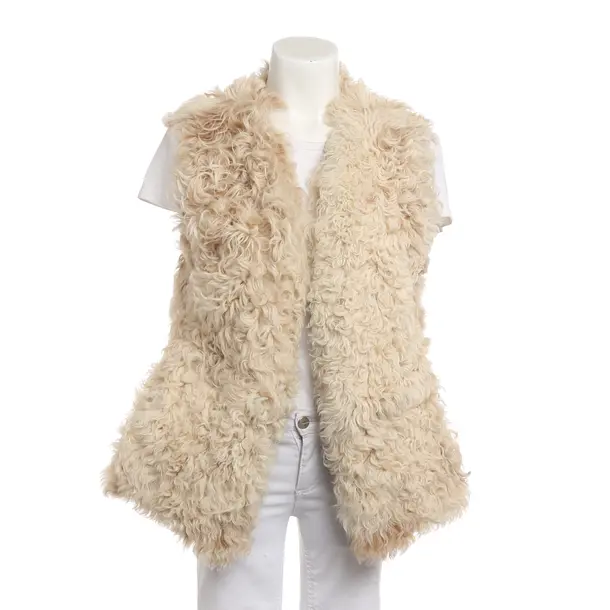 Gilet in pelliccia, in Beige, Pelliccia, Chiuso