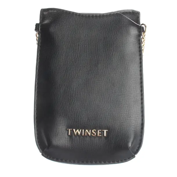 Phone Bag, in Black, Leather, Twin Set
