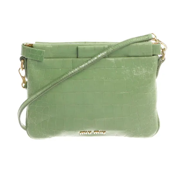 Shoulder Bag, in Green, Leather, Miu Miu