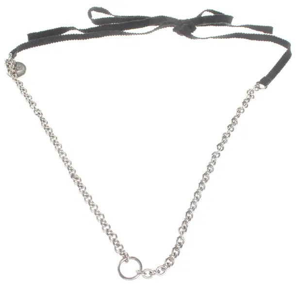 Halskette, in Schwarz, Metall (metallisch, metallisiert), Prada