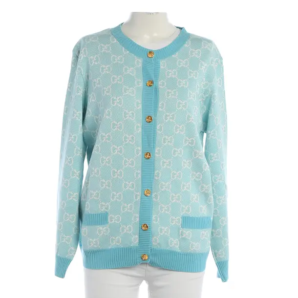 Cardigan, in Light Blue, Wool, Gucci