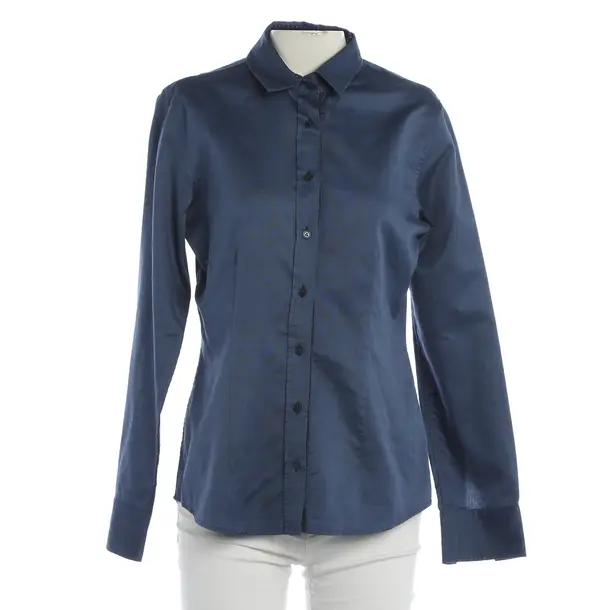 Blouse, in Navy, Cotton, Van Laack