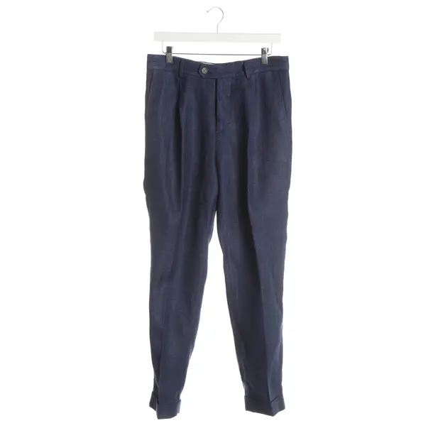 Hose, in Blau, Leinen, Brunello Cucinelli