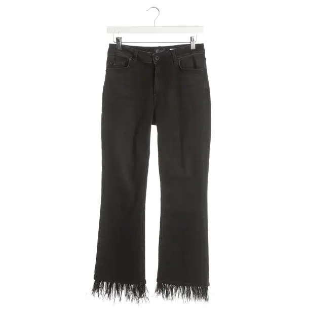 Flared Jeans, in Black, Cotton, Raffaello Rossi