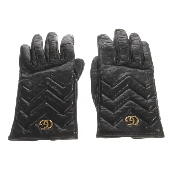 Lederhandschuhe, in Schwarz, Leder, Gucci
