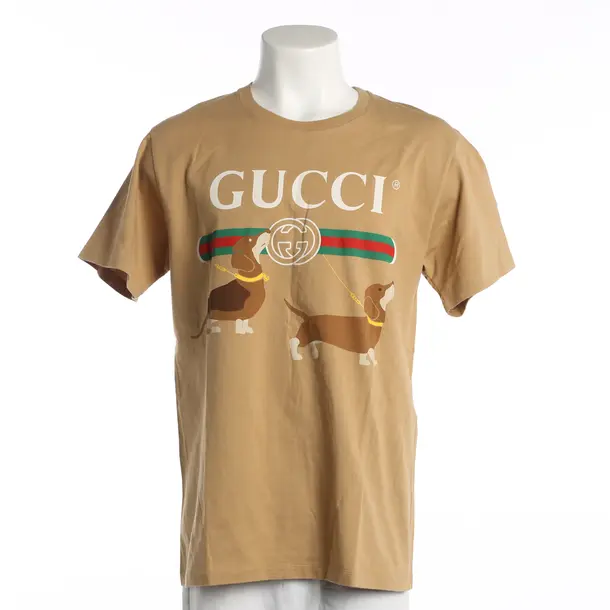 T-Shirt, in Camel, Cotton, Gucci