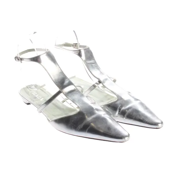 Slingbacks, in Silber, Prada