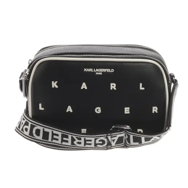 Schultertasche, in Schwarz, Leder, Karl Lagerfeld